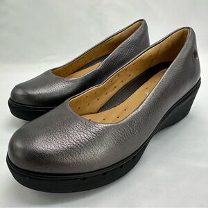 Clark artisan unstructured women’s shoes Wedge Heel Silver‎ 6W